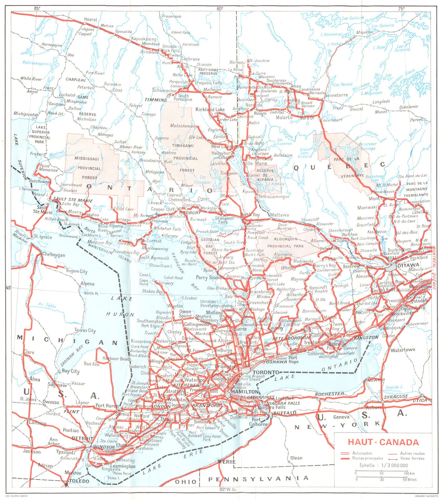 CANADA. Haut High 1967 old vintage map plan chart